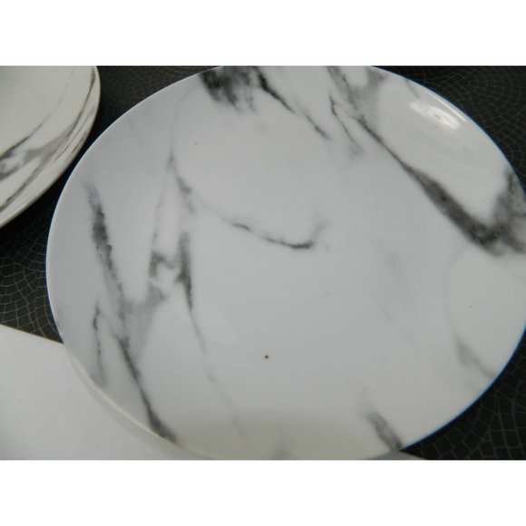 Marble Design Set Of 4 Plates 7.5" Home to Kitchen Porcelain Marble Effect Salad - Picture 5 of 10